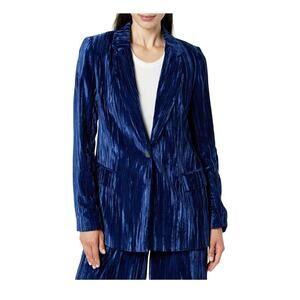 NWT The Drop Velvet Crushed Blue Blazer - Size Small